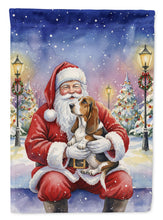 Load image into Gallery viewer, Basset Hound with Santa Claus Garden Flag