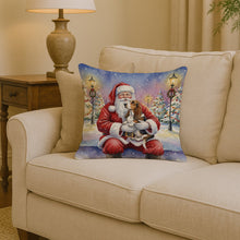 Load image into Gallery viewer, Basset Hound with Santa Claus Throw Pillow