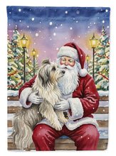 Load image into Gallery viewer, Bearded Collie with Santa Claus House Flag