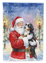 Load image into Gallery viewer, Bernedoodle with Santa Claus Garden Flag