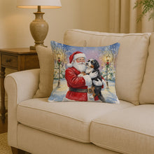 Load image into Gallery viewer, Bernedoodle with Santa Claus Throw Pillow