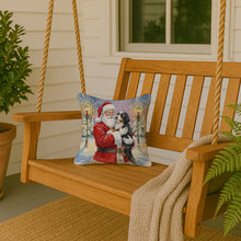 Load image into Gallery viewer, Bernedoodle with Santa Claus Throw Pillow