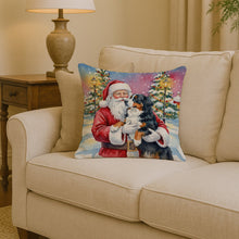 Load image into Gallery viewer, Bernese Mountain Dog with Santa Claus Throw Pillow