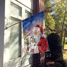 Load image into Gallery viewer, Bichon Frise with Santa Claus House Flag