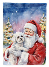 Load image into Gallery viewer, Bichon Frise with Santa Claus House Flag