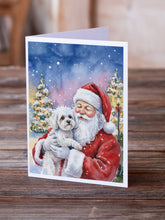 Load image into Gallery viewer, Bichon Frise with Santa Claus Greeting Cards Pack of 8
