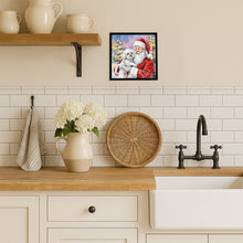 Load image into Gallery viewer, Bichon Frise with Santa Claus Framed Metal Print