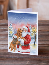 Load image into Gallery viewer, Bloodhound with Santa Claus Greeting Cards Pack of 8