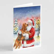 Load image into Gallery viewer, Bloodhound with Santa Claus Greeting Cards Pack of 8