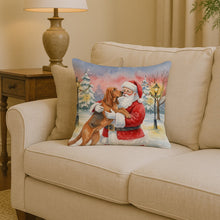 Load image into Gallery viewer, Bloodhound with Santa Claus Throw Pillow