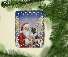 Load image into Gallery viewer, Border Collie with Santa Claus Porcelain Ornament