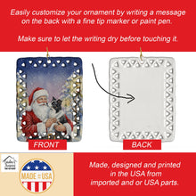 Load image into Gallery viewer, Border Collie with Santa Claus Porcelain Ornament