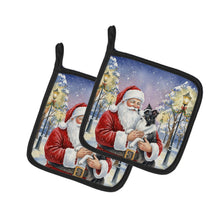 Load image into Gallery viewer, Border Collie with Santa Claus Pair of Pot Holders