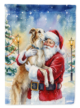 Load image into Gallery viewer, Borzoi/ with Santa Claus House Flag