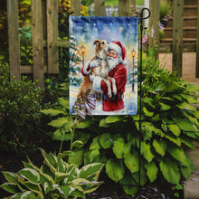 Load image into Gallery viewer, Borzoi/ with Santa Claus Garden Flag