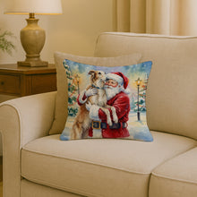 Load image into Gallery viewer, Borzoi/ with Santa Claus Throw Pillow
