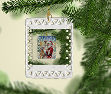 Load image into Gallery viewer, Boston Terrier with Santa Claus Porcelain Ornament