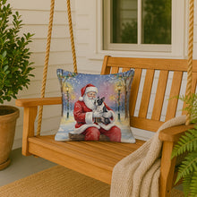 Load image into Gallery viewer, Boston Terrier with Santa Claus Throw Pillow