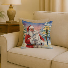 Load image into Gallery viewer, White Boxer with Santa Claus Throw Pillow