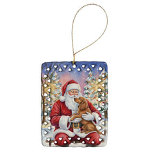 Load image into Gallery viewer, Boykin Spaniel with Santa Claus Porcelain Ornament