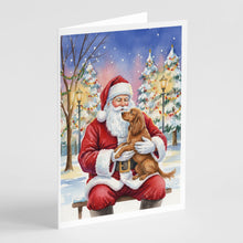 Load image into Gallery viewer, Boykin Spaniel with Santa Claus Greeting Cards Pack of 8