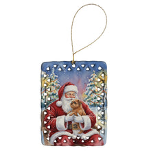 Load image into Gallery viewer, Brussels Griffon with Santa Claus Porcelain Ornament