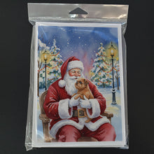 Load image into Gallery viewer, Brussels Griffon with Santa Claus Greeting Cards Pack of 8