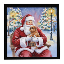 Load image into Gallery viewer, Brussels Griffon with Santa Claus Framed Metal Print