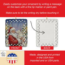 Load image into Gallery viewer, Bull Terrier with Santa Claus Porcelain Ornament