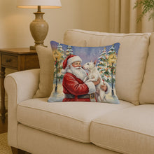 Load image into Gallery viewer, Bull Terrier with Santa Claus Throw Pillow