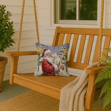 Load image into Gallery viewer, Bull Terrier with Santa Claus Throw Pillow
