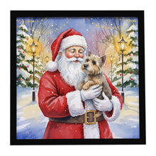 Load image into Gallery viewer, Cairn Terrier with Santa Claus Framed Metal Print