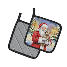 Load image into Gallery viewer, Cairn Terrier with Santa Claus Pair of Pot Holders