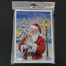Load image into Gallery viewer, Chihuahua with Santa Claus Greeting Cards Pack of 8