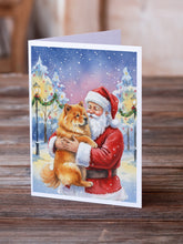 Load image into Gallery viewer, Chow Chow with Santa Claus Greeting Cards Pack of 8