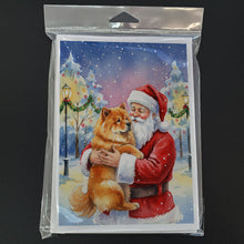 Load image into Gallery viewer, Chow Chow with Santa Claus Greeting Cards Pack of 8