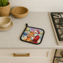 Load image into Gallery viewer, Chow Chow with Santa Claus Pair of Pot Holders