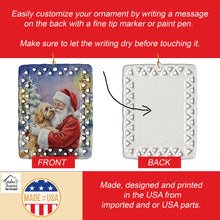 Load image into Gallery viewer, Cockapoo with Santa Claus Porcelain Ornament