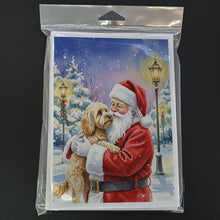 Load image into Gallery viewer, Cockapoo with Santa Claus Greeting Cards Pack of 8