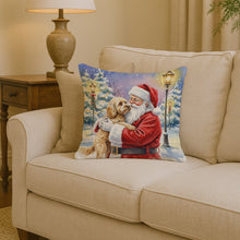 Load image into Gallery viewer, Cockapoo with Santa Claus Throw Pillow