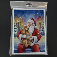 Load image into Gallery viewer, Cocker Spaniel with Santa Claus Greeting Cards Pack of 8