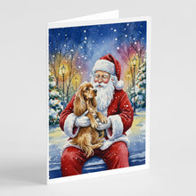 Load image into Gallery viewer, Cocker Spaniel with Santa Claus Greeting Cards Pack of 8