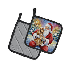 Load image into Gallery viewer, Cocker Spaniel with Santa Claus Pair of Pot Holders