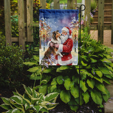 Load image into Gallery viewer, Collie with Santa Claus Garden Flag