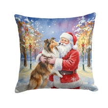 Load image into Gallery viewer, Collie with Santa Claus Throw Pillow