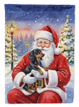 Load image into Gallery viewer, Black and Tan Dachshund with Santa Claus Garden Flag