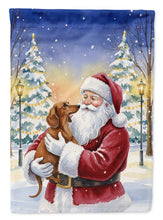 Load image into Gallery viewer, Dachshund with Santa Claus House Flag