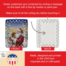 Load image into Gallery viewer, Dachshund with Santa Claus Porcelain Ornament