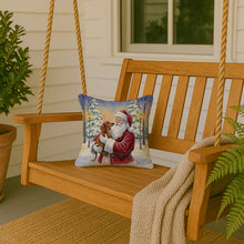 Load image into Gallery viewer, Dachshund with Santa Claus Throw Pillow