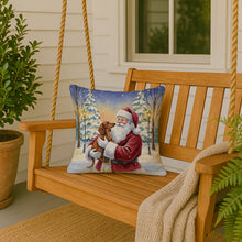 Load image into Gallery viewer, Dachshund with Santa Claus Throw Pillow